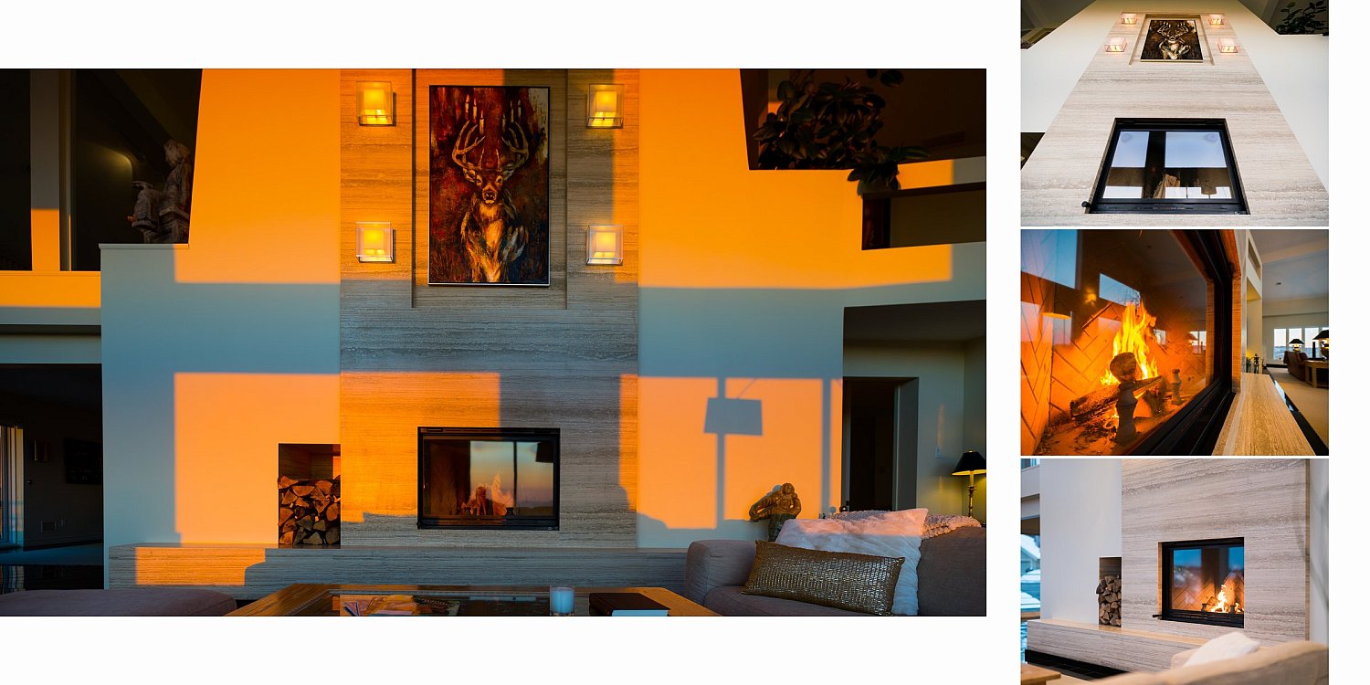 Foyer au coucher du soleil - photographie immobilière de prestige