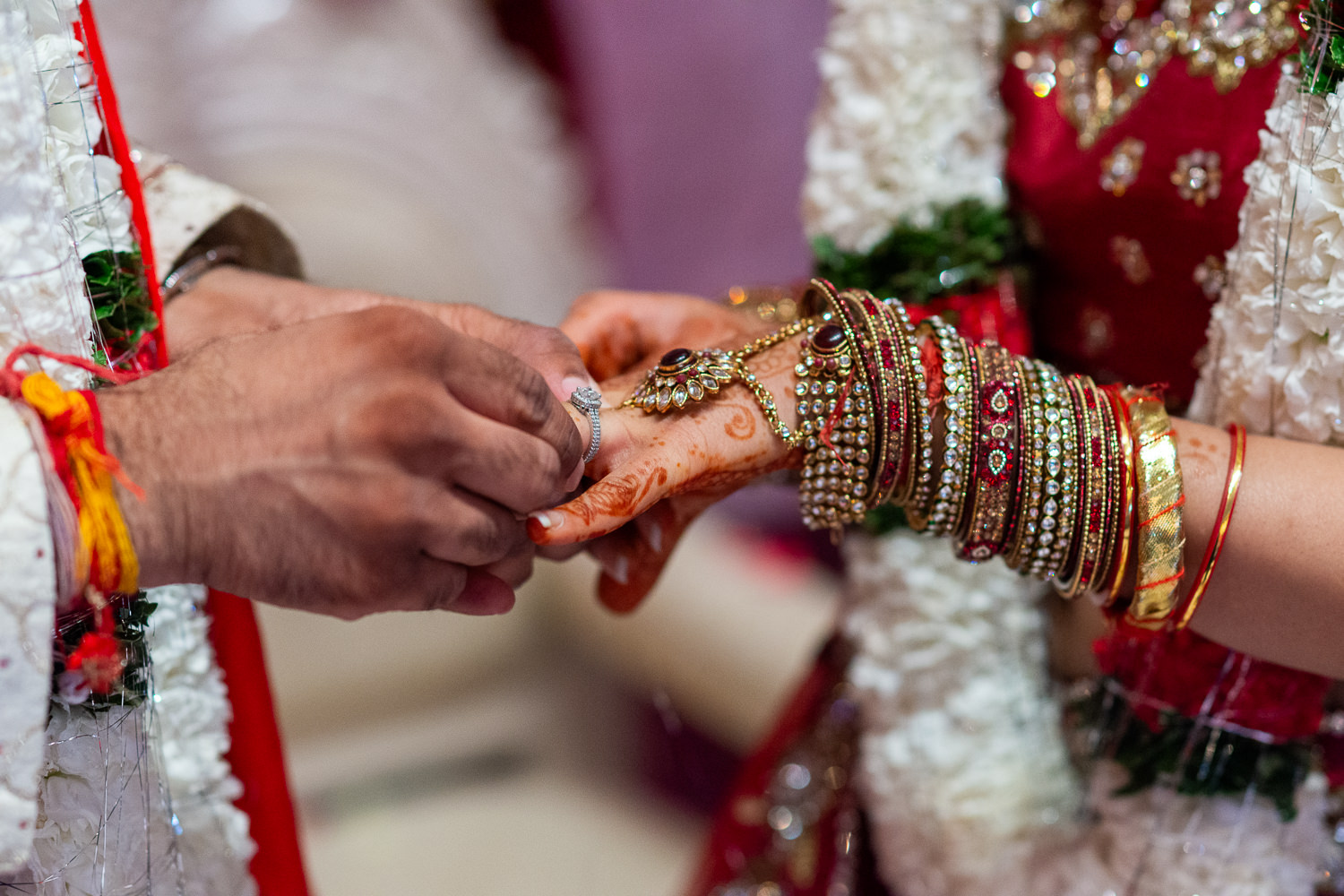 Échange des alliances, détail de mariage