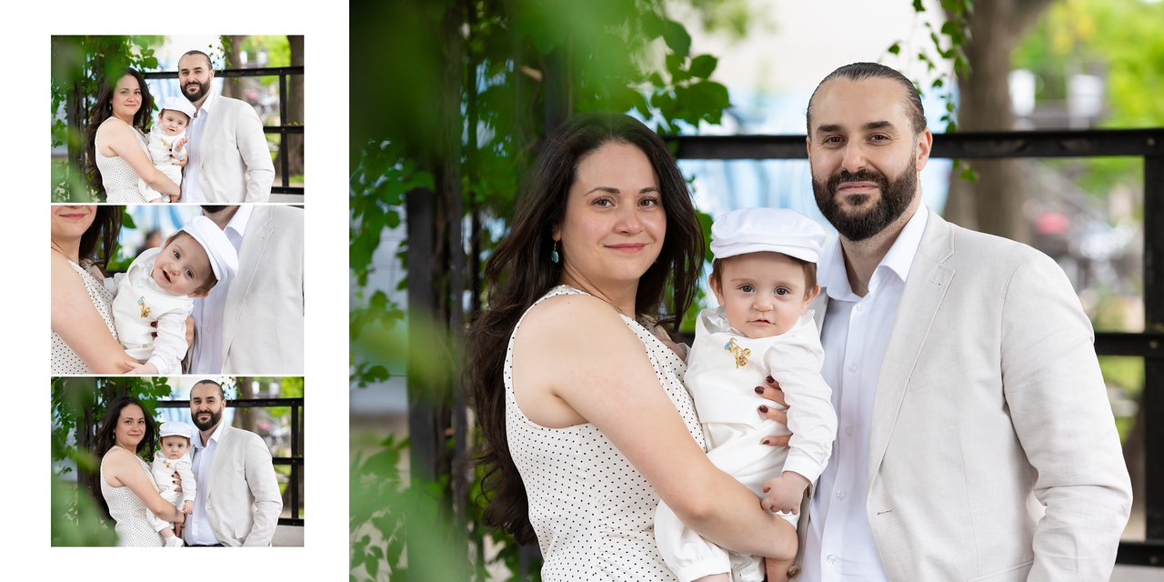 Famille le jour du baptême, photographe de baptême Montréal