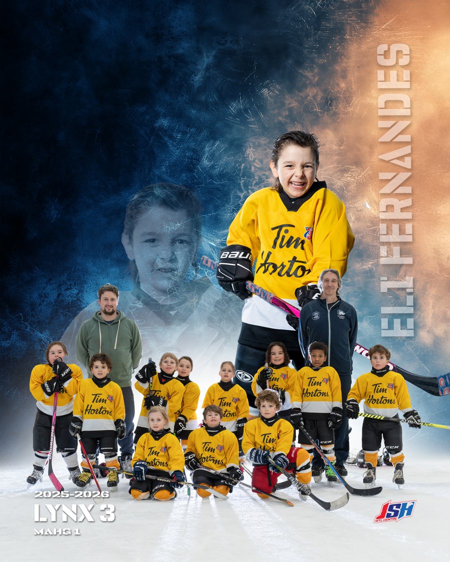 Montage portrait et photo d'équipe hockey Lynx 3 MAHG 1